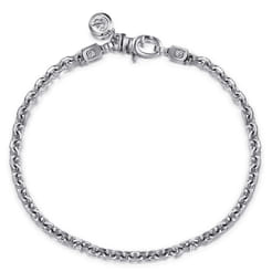 4mm 925 Sterling Silver Men's Solid Link Chain Bracelet