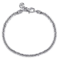 4mm 925 Sterling Silver Men's Solid Link Chain Bracelet