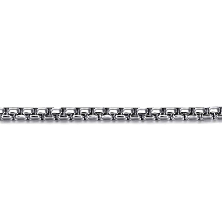 4mm 925 Sterling Silver Men's Solid Round Box Chain Bracelet - Shot 2
