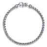 4mm 925 Sterling Silver Men's Solid Round Box Chain Bracelet