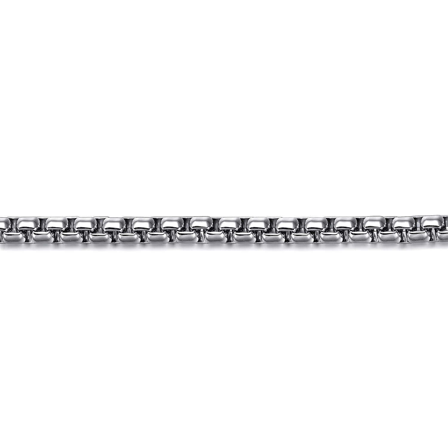 4mm 925 Sterling Silver Men's Solid Round Box Chain Bracelet - Shot 2
