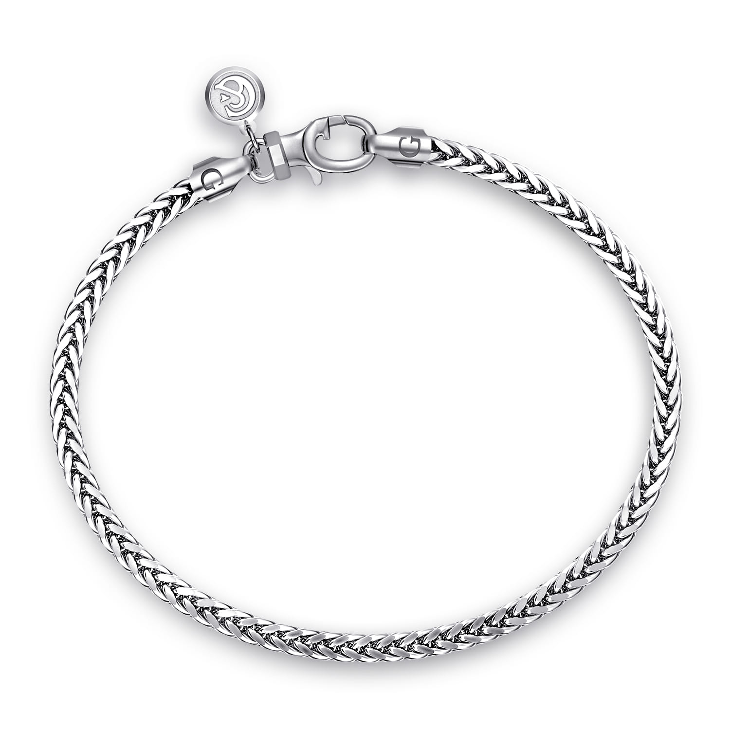 4mm 925 Sterling Silver Men's Solid Wheat Chain Bracelet  - Shot 1