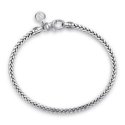 4mm 925 Sterling Silver Men's Solid Wheat Chain Bracelet 