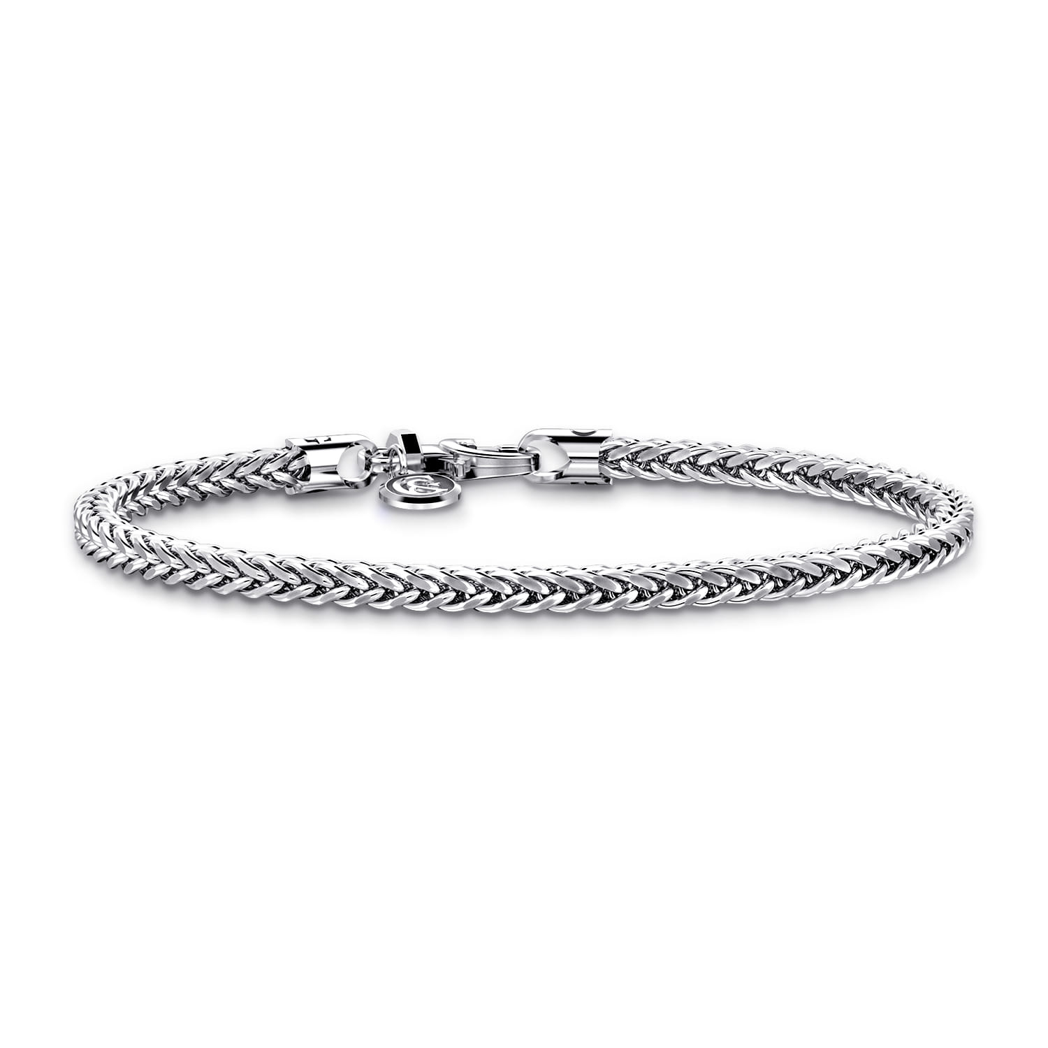 4mm 925 Sterling Silver Men's Solid Wheat Chain Bracelet  - Shot 4