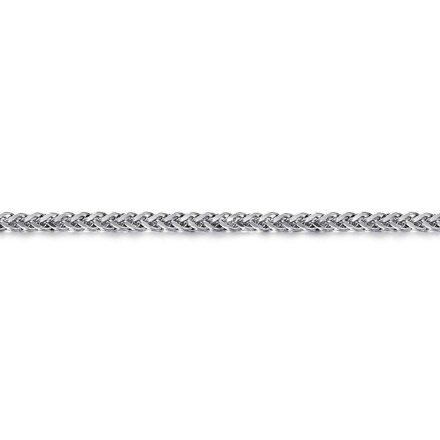 4mm 925 Sterling Silver Men's Solid Wheat Chain Bracelet  - Shot 2