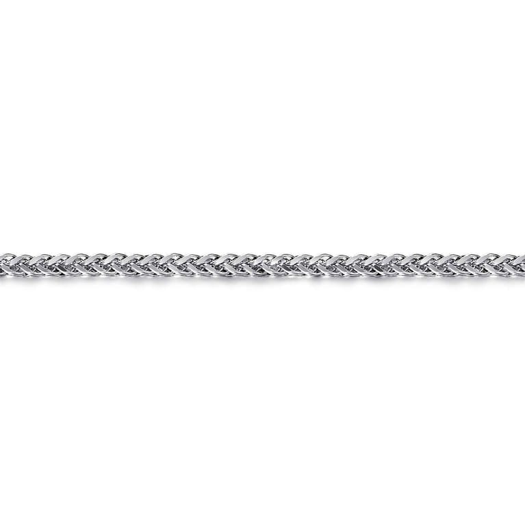 4mm 925 Sterling Silver Men's Solid Wheat Chain Bracelet  - Shot 2
