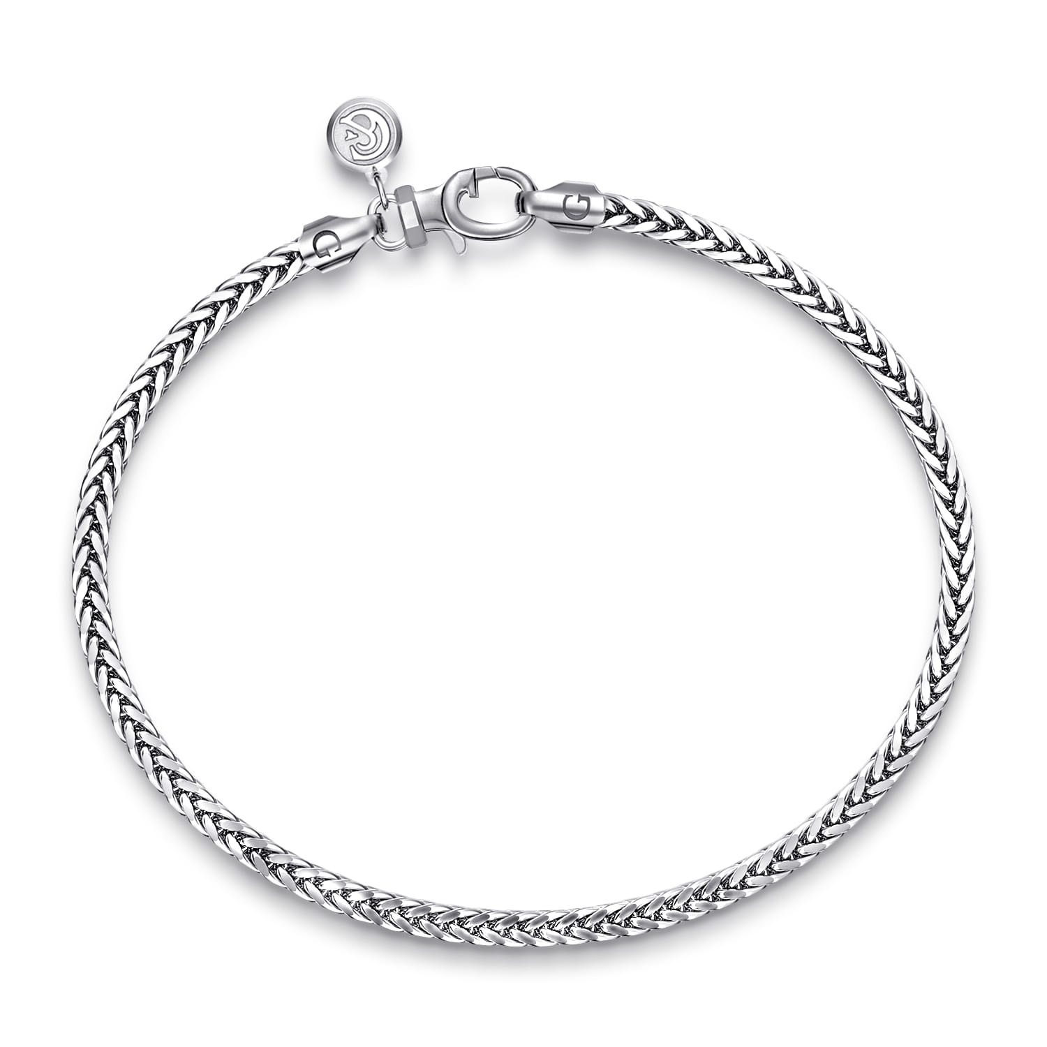 4mm 925 Sterling Silver Men's Solid Wheat Chain Bracelet  - Shot 1