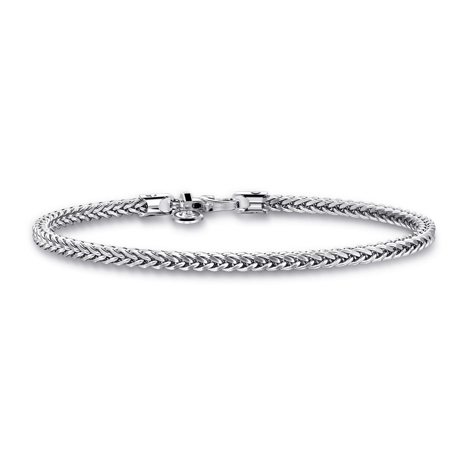 4mm 925 Sterling Silver Men's Solid Wheat Chain Bracelet  - Shot 4