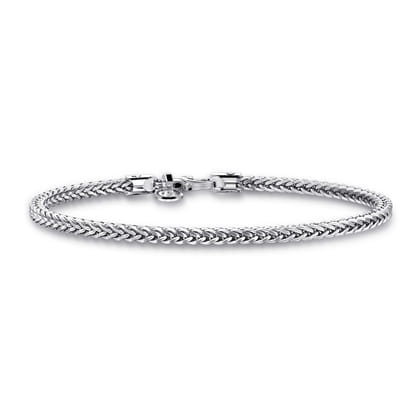 4mm 925 Sterling Silver Men's Solid Wheat Chain Bracelet 