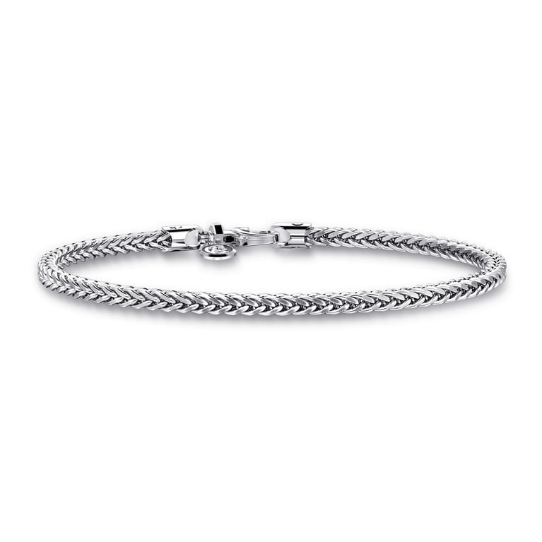 4mm 925 Sterling Silver Men's Solid Wheat Chain Bracelet  - Shot 4
