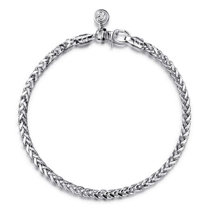 4mm 925 Sterling Silver Men's Solid Wheat Chain Bracelet