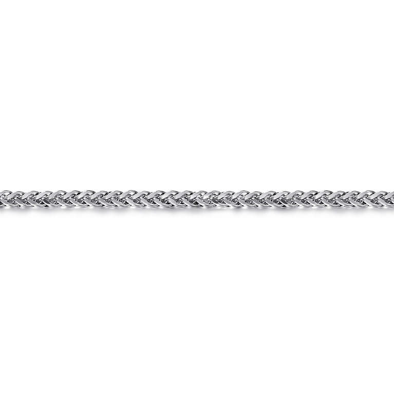 4mm 925 Sterling Silver Men's Solid Wheat Chain Bracelet - Shot 2