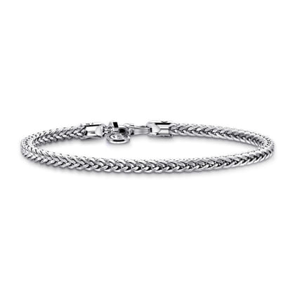 4mm 925 Sterling Silver Men's Solid Wheat Chain Bracelet