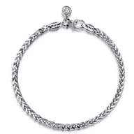 4mm 925 Sterling Silver Men's Solid Wheat Chain Bracelet 