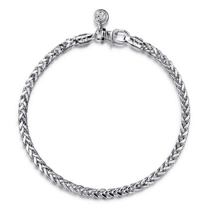 4mm 925 Sterling Silver Men's Solid Wheat Chain Bracelet 
