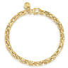 5.50mm 14K Yellow Gold Men's Solid Faceted Link Chain Bracelet