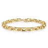 5.50mm 14K Yellow Gold Men's Solid Faceted Link Chain Bracelet