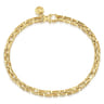 5.50mm 14K Yellow Gold Men's Solid Faceted Link Chain Bracelet