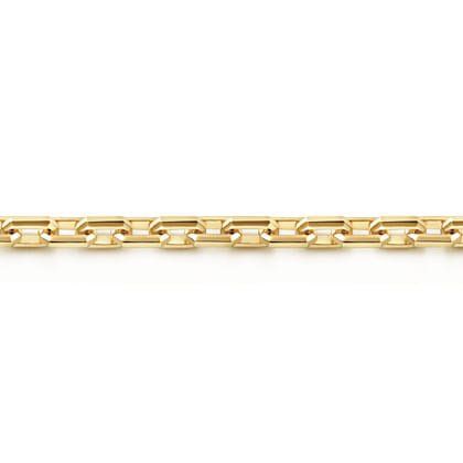 5.50mm 14K Yellow Gold Men's Solid Faceted Link Chain Bracelet