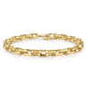 5.50mm 14K Yellow Gold Men's Solid Faceted Link Chain Bracelet