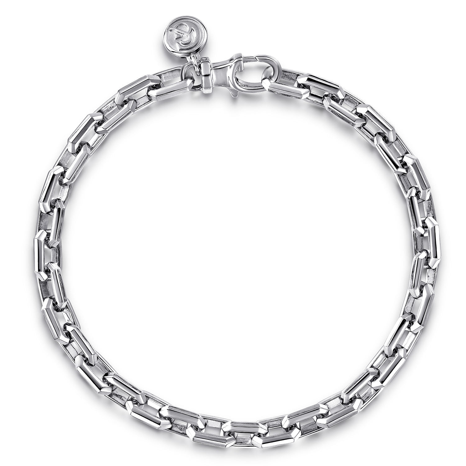 5.50mm 925 Sterling Silver Solid Faceted Chain Bracelet - Shot 1
