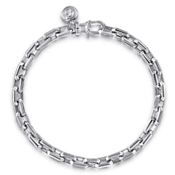5.50mm 925 Sterling Silver Solid Faceted Chain Bracelet