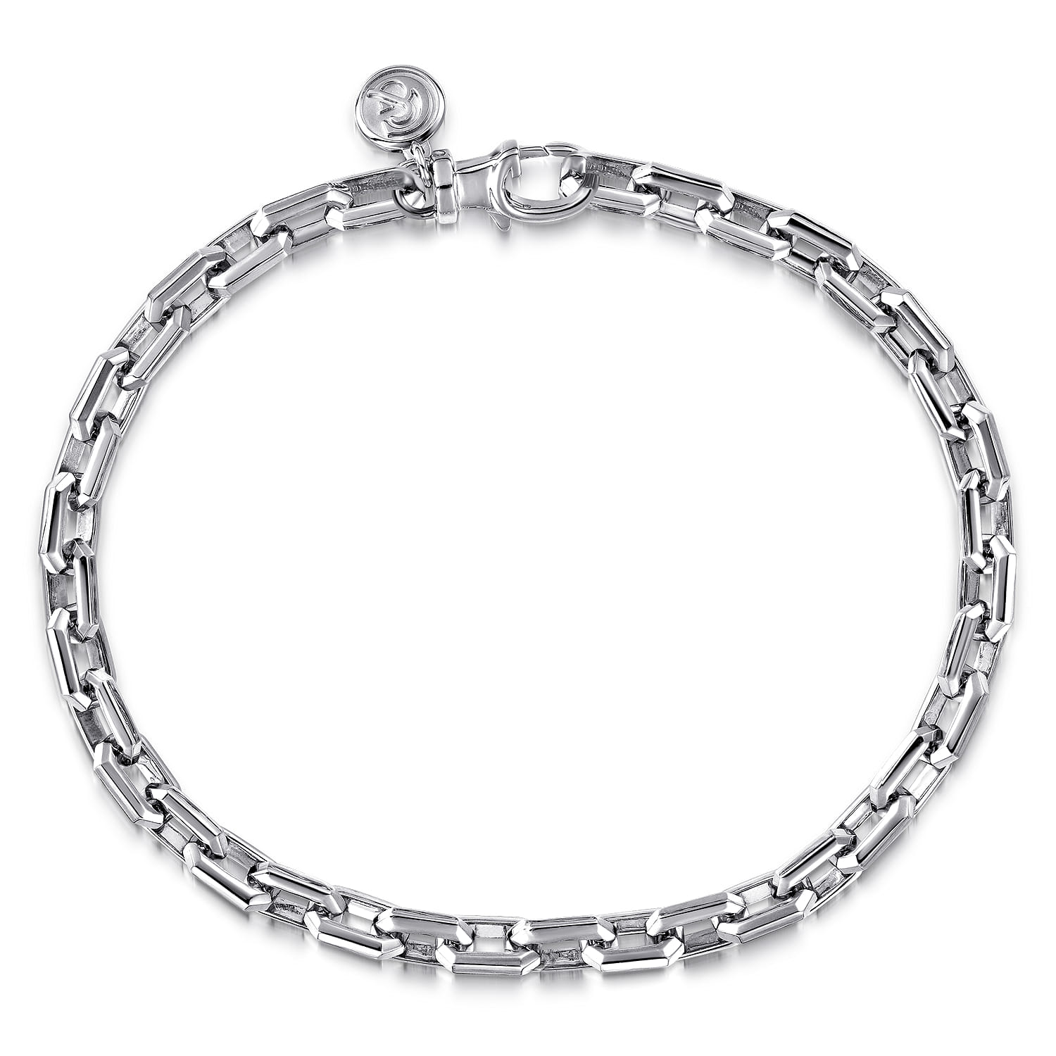 5.50mm 925 Sterling Silver Solid Faceted Chain Bracelet - Shot 1