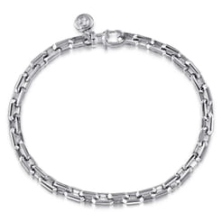 5.50mm 925 Sterling Silver Solid Faceted Chain Bracelet