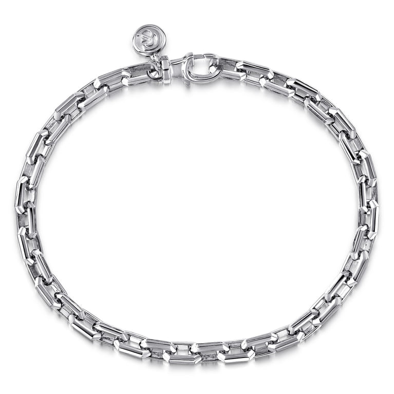5.50mm 925 Sterling Silver Solid Faceted Chain Bracelet - Shot 1