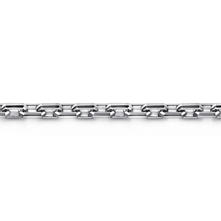 5.50mm 925 Sterling Silver Solid Faceted Chain Bracelet - Shot 2