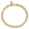 5.60mm 14K Yellow Gold Men's Hollow Faceted Link Chain Bracelet