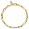 5 mm 14K Yellow Gold Men's Solid Elongated Chain Bracelet