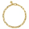 5 mm 14K Yellow Gold Men's Solid Elongated Link Chain Bracelet