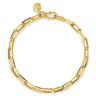 5 mm 14k Yellow Gold Men's Solid Elongated Link Chain Bracelet