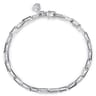 5 mm 925 Sterling Silver Men's Solid Elongated Link Chain Bracelet