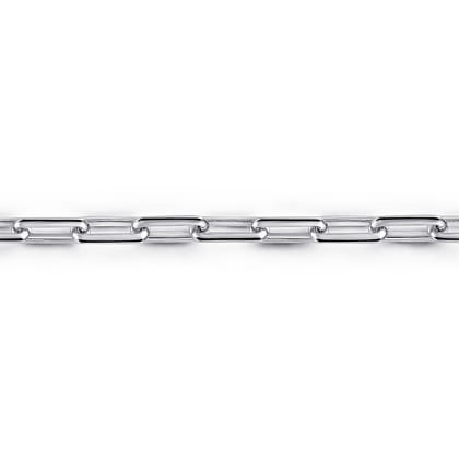 5mm 925 Sterling Silver Elongated Men's Solid Chain Bracelet