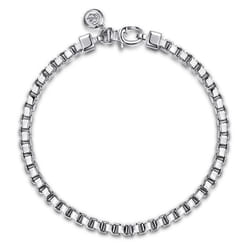5mm 925 Sterling Silver Men's Solid Box Chain Bracelet