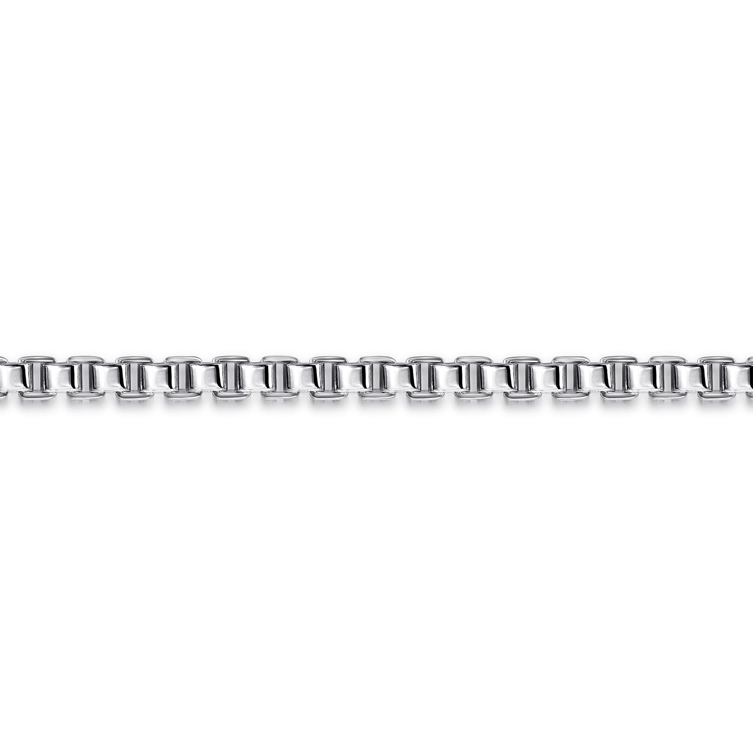 5mm 925 Sterling Silver Men's Solid Box Chain Bracelet - Shot 2