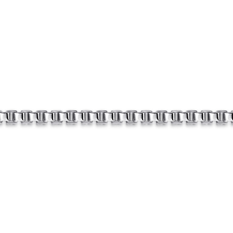 5mm 925 Sterling Silver Men's Solid Box Chain Bracelet - Shot 2