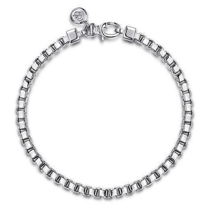 5mm 925 Sterling Silver Men's Solid Box Chain Bracelet