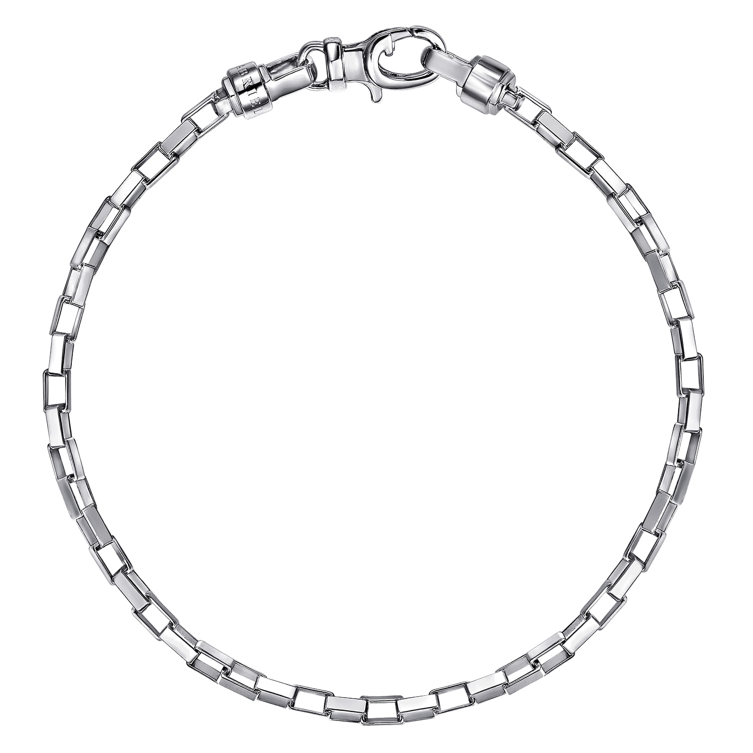5mm 925 Sterling Silver Men's Solid Box Chain Bracelet - Shot 1