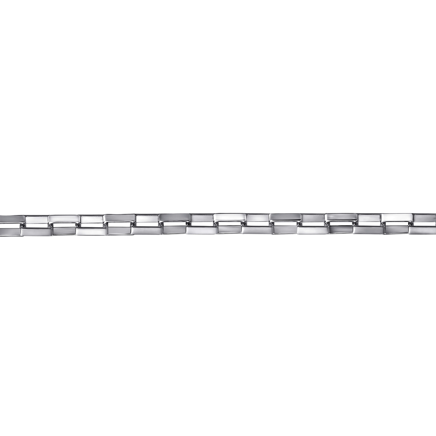 5mm 925 Sterling Silver Men's Solid Box Chain Bracelet - Shot 2