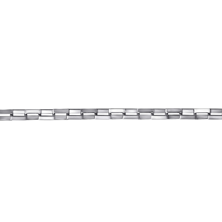 5mm 925 Sterling Silver Men's Solid Box Chain Bracelet - Shot 2