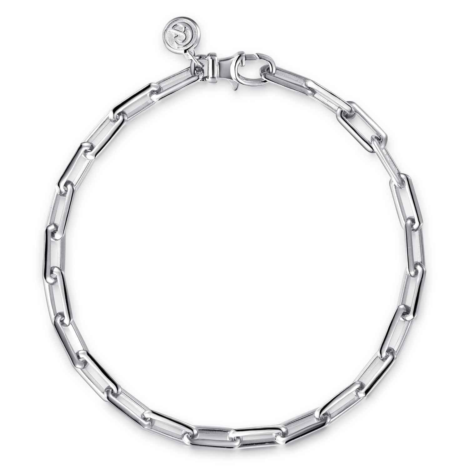 5mm 925 Sterling Silver Men's Solid Chain Bracelet - Shot 1