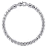 5mm 925 Sterling Silver Men's Solid Round Box Chain Bracelet