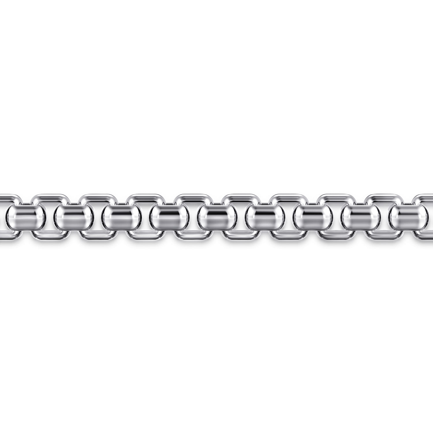 5mm 925 Sterling Silver Men's Solid Round Box Chain Bracelet - Shot 2