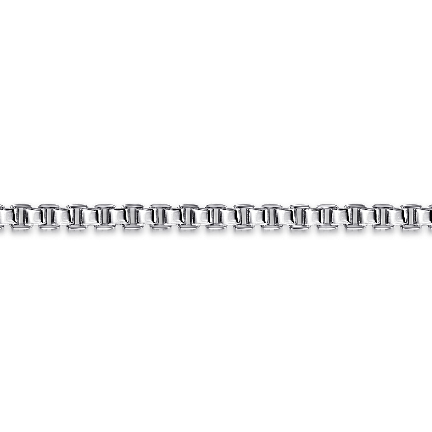 5mm 925 Sterling Silver Solid Mens Box Chain Bracelet - Shot 2