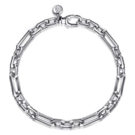 6.50mm 925 Sterling Silver Men's Hollow Figaro Link Chain Bracelet
