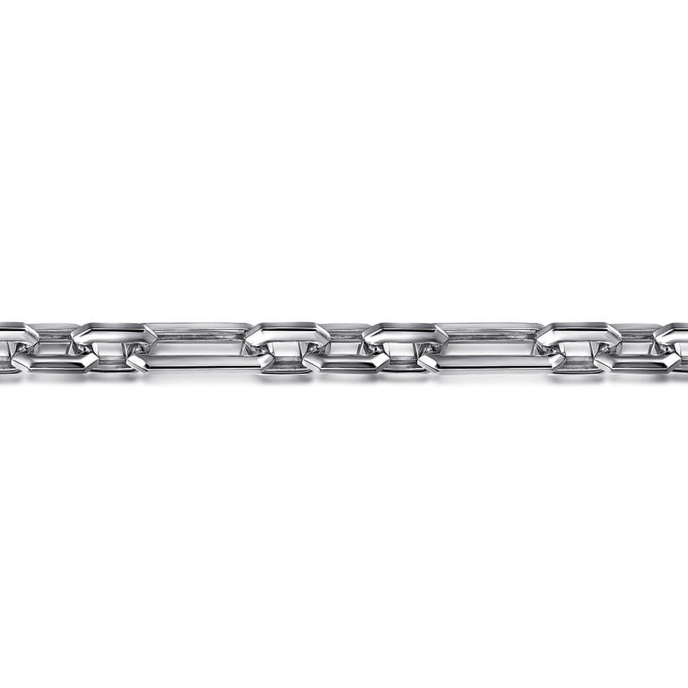 6.50mm 925 Sterling Silver Men's Hollow Figaro Link Chain Bracelet - Shot 2