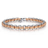 6mm 14K Rose-White Gold Two Tone Men's Solid Chain Bracelet